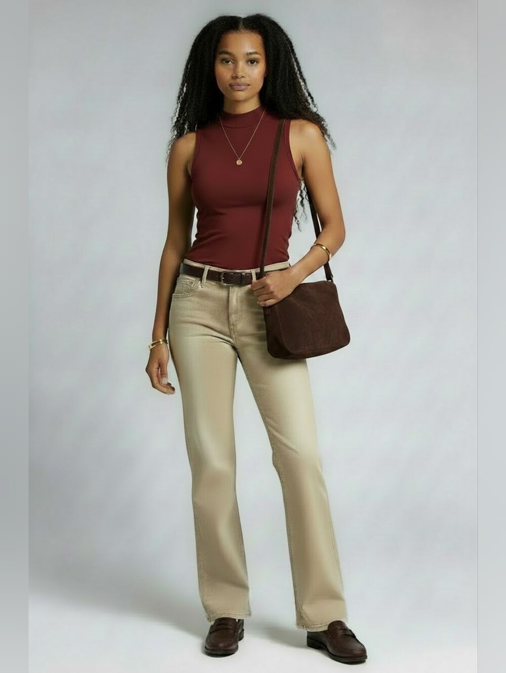 LONDONJEAN Women's Yarn Dyed Tan Jeans SZ 14
